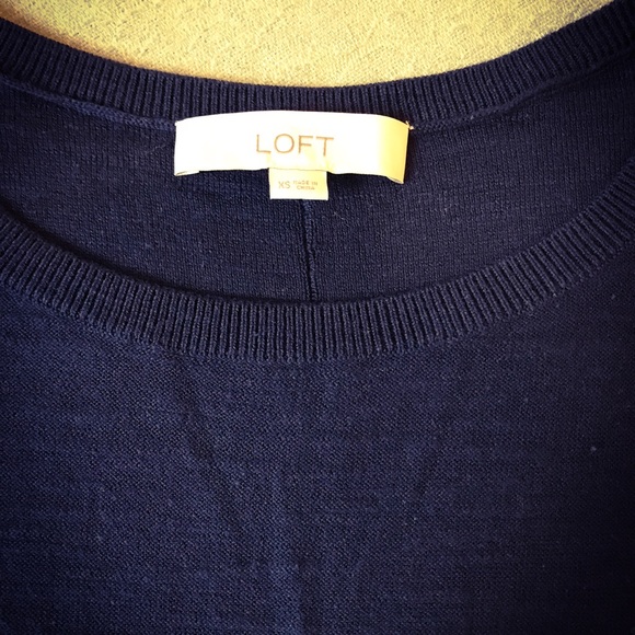 LOFT Navy short sleeve sweater - Picture 3 of 4